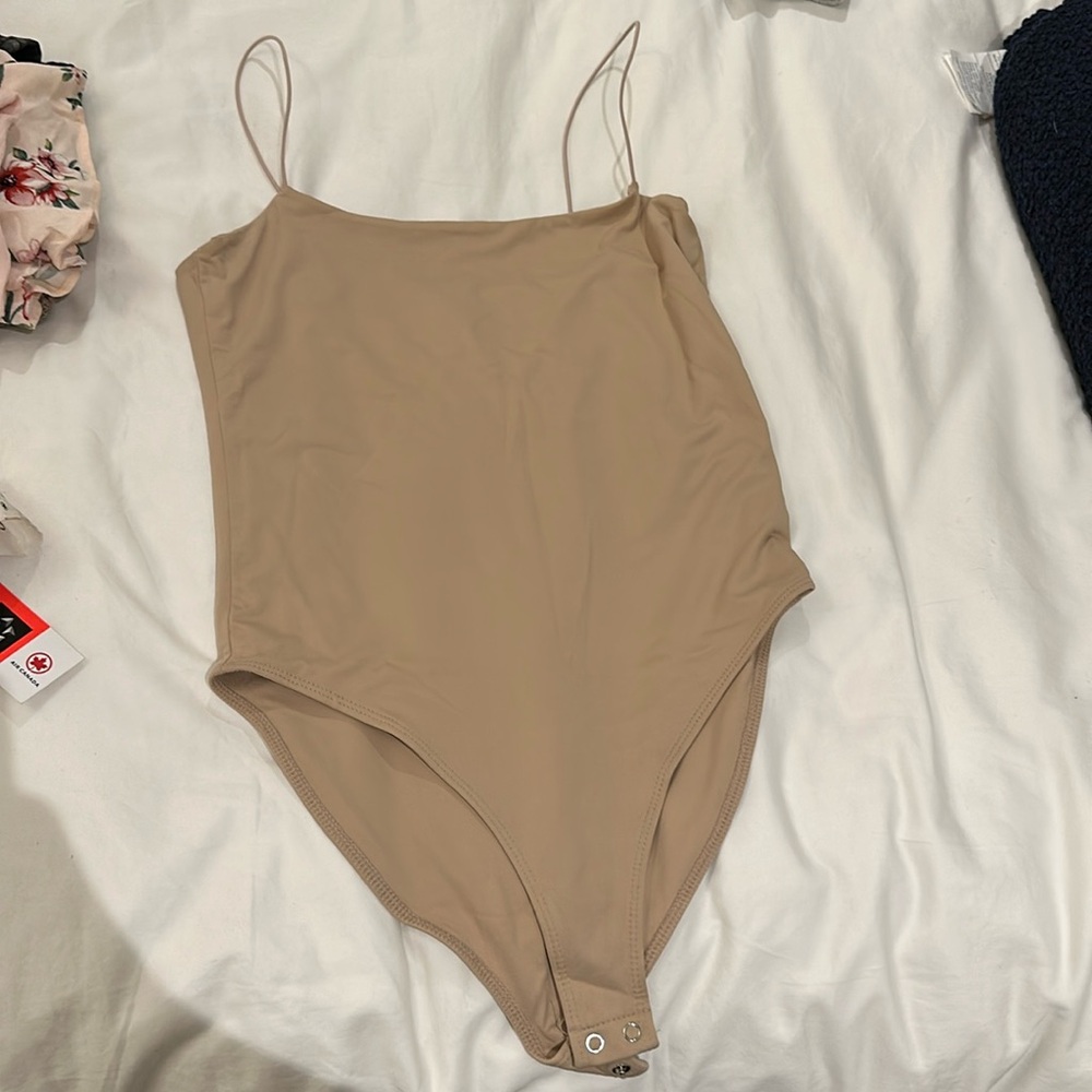 Beige forever 21 bodysuit medium